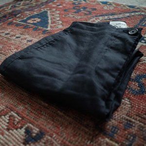 Black Buttoned Wilfred Trousers - Ankle Crop